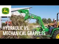 The difference between a hydraulic and mechanical grapple John Deere Tips Notebook