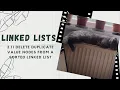 2 11 Linked Lists Delete duplicate value nodes from a sorted linked list