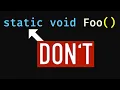 Don t use static outside of classes in modern C