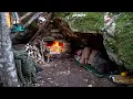 Download Lagu Sleeping in a Cave Shelter with Fire – Solo Survival in the Mountains