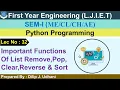 Lec-32 - Functions Of List Remove Pop Clear Reverse Sort Python Programming First Year Engineering