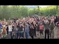Frank Solivan Enthusiastic Audience in Granite Creek, Alaska
