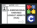 2-Dimensional Variable Length Arrays Ep 274 C Programming Language