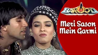 meri sason mein garmi lyrical video barood akshay kumar u0026 raveena tandon abhijeet 90s song