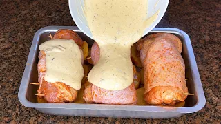 FRANGO ASSADO ASSIM VOCÊ NUNCA VIU!! SOBRECOXA RECHEADA COM BATATAS! SUCULENTA PARA SEU ALMOÇO 🍗