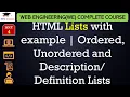 L4 HTML Lists with example Ordered Unordered and Description Definition Lists Web Engineering
