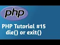 PHP Tutorial in Hindi PHP die exit and error handling part 15 2020