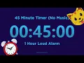 45 minute Timer Countdown No Music 1 Hour Loud Alarm