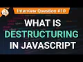 What is Destructuring in Javascript JavaScript Tutorials in Hindi Interview Question