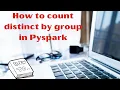 How to count distinct by group in Pyspark Counting distinct values Learn Aggregation in Pyspark
