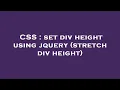 CSS set div height using jquery stretch div height