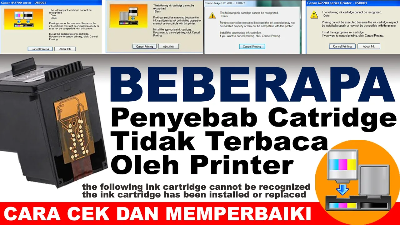 Cara Mengatasi Kedua Cartridge di Printer Canon IP2770 Tidak Terdeteksi, cartridge tidak terdeteksi.. 