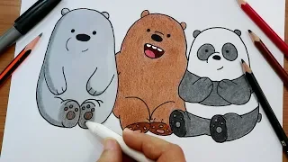 رسم الدببة الثلاثة شهاب قطبي باندا Drawing We Bare Bears 