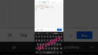table of 2 in python python me 2 ka table kaise likhe