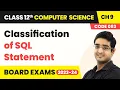 Classification of SQL Statement - SQL Class 12 Computer Science Chapter 9 CBSE 2025-26