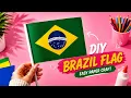 How to Make a Brazil Flag Easy Paper Craft DIY School Project FIFA World Cup paper Craft