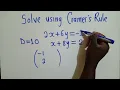 Cramer s rule other way to solve Simultaneous equation