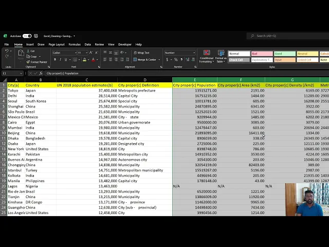 Clean up data in Excel