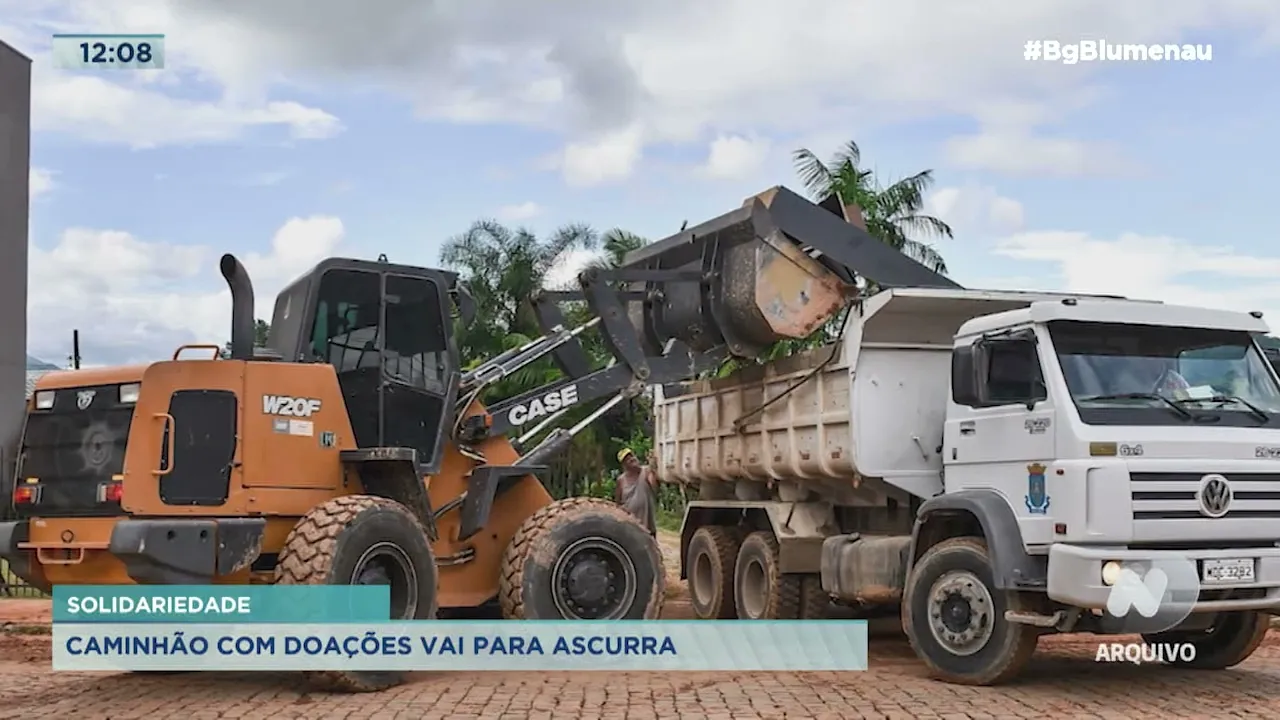 Solidariedade: caminhão com doações vai para Ascurra