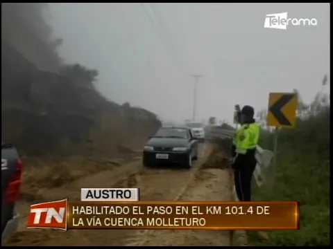 Habilitado el paso en el km 101.4 de la vía Cuenca-Molleturo