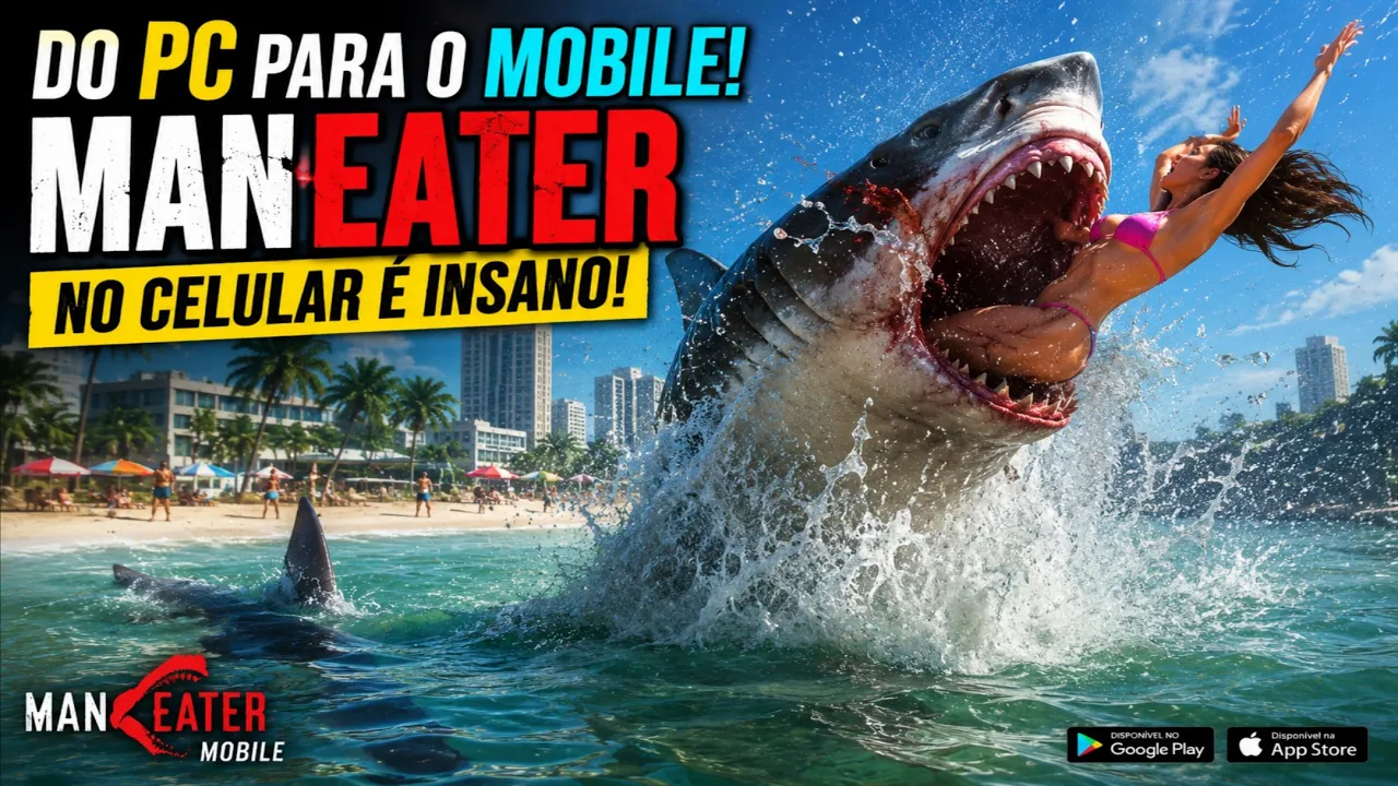 DO PC PARA O MOBILE! MANEATER NO CELULAR É INSANO!