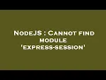 NodeJS Cannot find module express-session