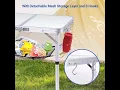 Sportneer Camping Table Adjustable Height Small Folding Table W 2 Height with Mesh Layer