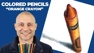 Colored Pencil Drawing - Orange Crayon in 45 Minutes Live - Gettin' Sketchy
