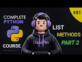 List Methods Part-2 Complete python course Day 81