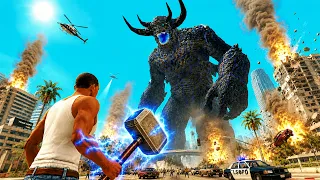 Eu botei um MONSTRO GIGANTESCO no meu GTA San Andreas (E dei super poderes pro CJ)