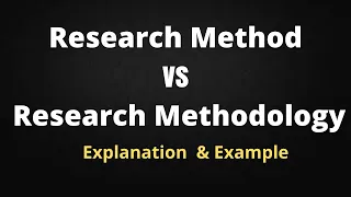 Difference Between Research Method and Research Methodology l meaning l method vs methodology
