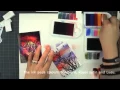 Local King Rubber Stamp Tutorial Sponging background red sky vibrant sunset card