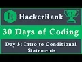 Day 3 Intro to Conditional Statements 30 Days of Coding HackerRank Java Language