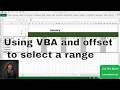 Using VBA and offset to select a range