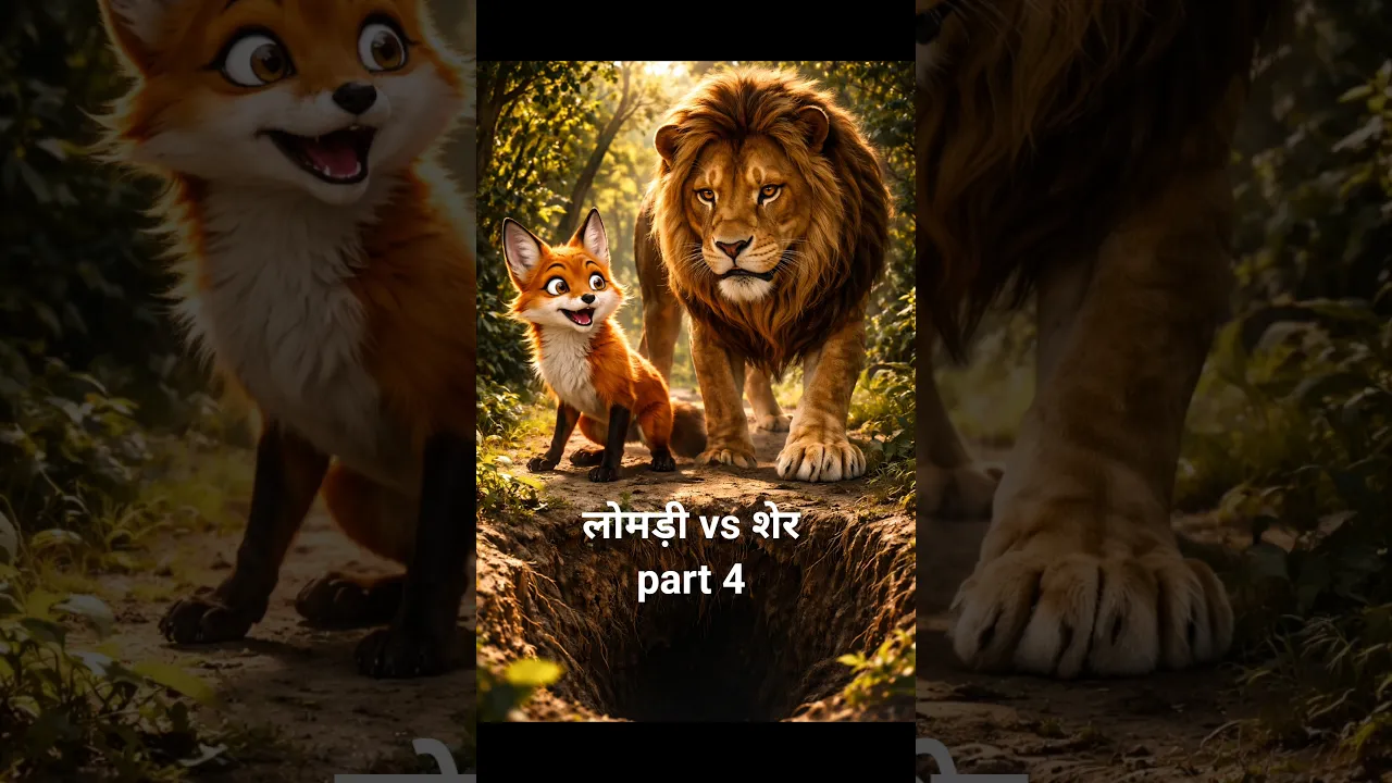 "Fox vs Lion 😈🦁 | A revenge story that backfires! (Part 4)"#shorts #youtubeshorts #viralvideo poster