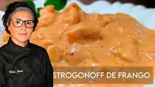 Strogonoff de frango flambado