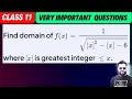Find the domain of f x 1 sqrt x 2- x -6 where x is greatest integer function