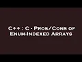 C C - of Enum-Indexed Arrays