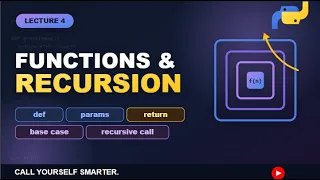 Functions Recursion Lecture 4