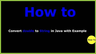 How to convert double to string in java with example