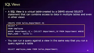 Topic 03 Part 21 - Creating and using SQL Views
