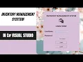 Inventory Management System In C Visual Studio 2022