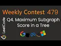 Maximum Subgraph Score in a Tree Weekly Contest 479 Leetcode 3772 Q3 Tree dp Rerouting