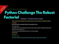 Python Challenge The Robust Factorial Lesson 49 Python For Beginners