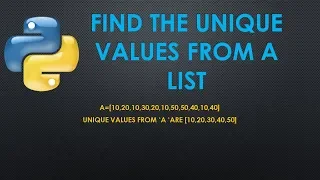 Python program to find the unique values in a list Python list example-3