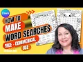 How to Create Word Searches from Scratch - Commercial free and Generators