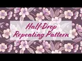 Paint a Half Drop Repeat Pattern by Hand Watercolour Cherry Blossoms