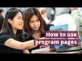 How to use program pages