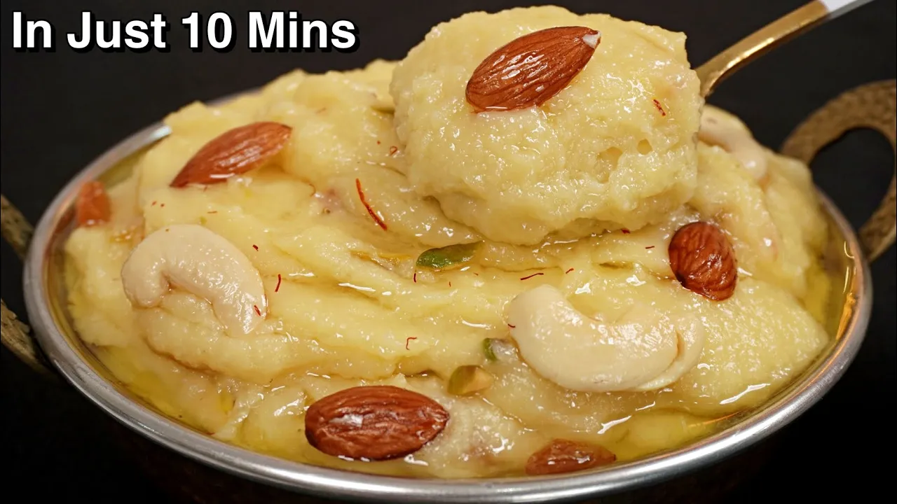 Perfect Sooji Halwa In Just 10 Mins - Quick Rawa Sheera Recipe   Moist Suji Halwa