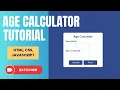 JavaScript Age Calculator Tutorial Build an Age Calculator Step-by-Step